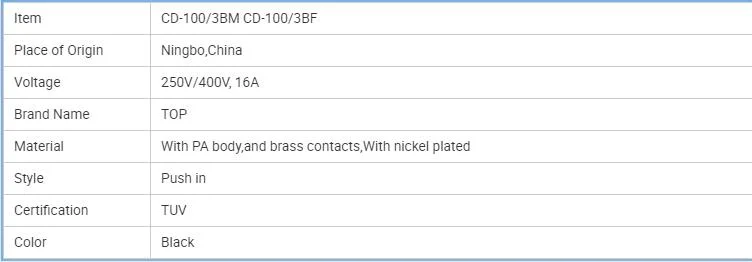 CD-100-3bf-P Top Hengda Cable - Schuko Plug Gst18I3 Weiland Female Fast Connector Gst 3way Wire Connectors 3poles Terminals Power Quick Connector 3 Pin