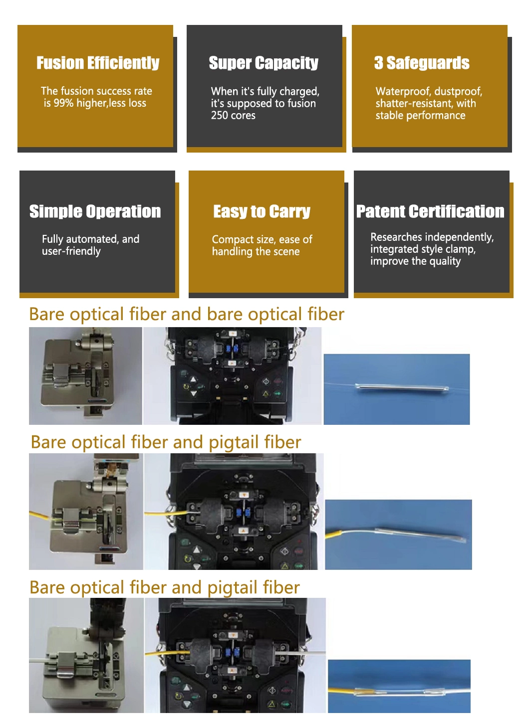 Le Cable Tool Device Fiber Optic Fusion Splicer for FTTH